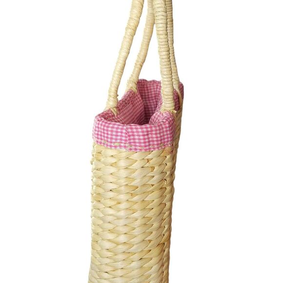 Girl's Pottery Barn Kids Wicker Woven Straw Handbag w/ Woven Wheel Stitch Flower - Picture 4 of 7